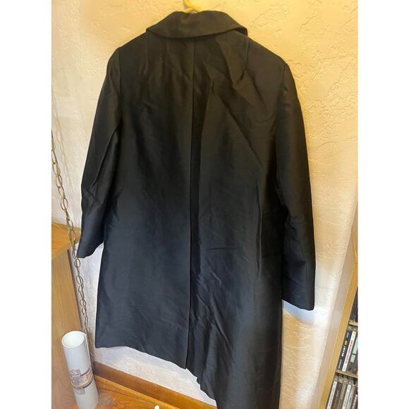 VTG I. MAGNIN WOMEN'S XL LONG Swing BLACK DRESS COAT NICE - Picture 2 of 5